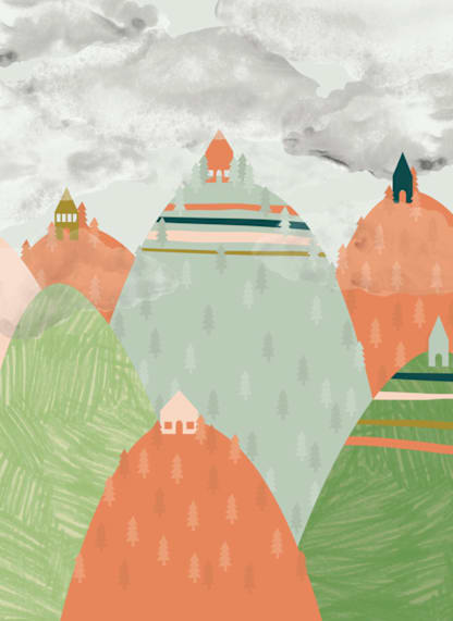 Town on the hills