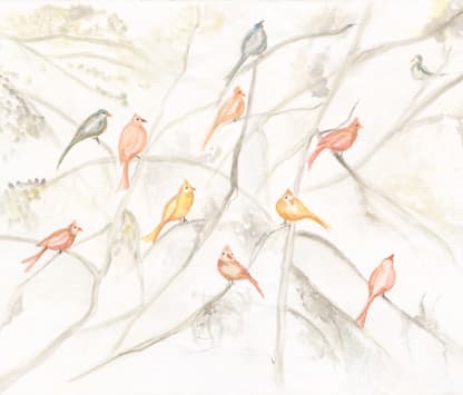 Birds on trees