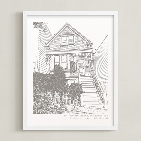 Completely Custom Letterpress House Portrait Art