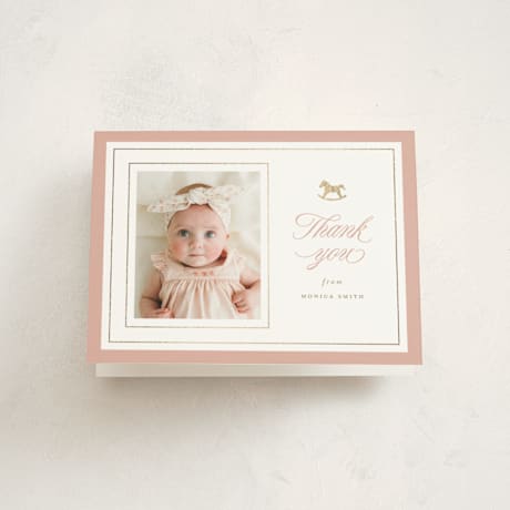 Foil-Pressed Birth Announcement Thank You Cards