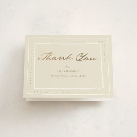 Foil-Pressed Birth Announcement Thank You Cards