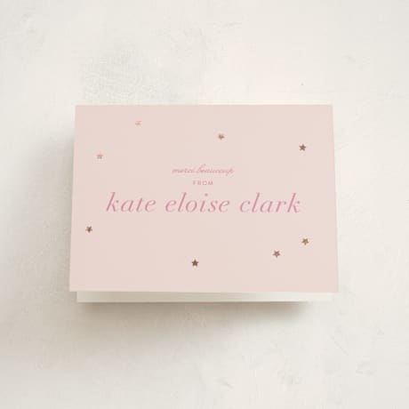 Foil-Pressed Birth Announcement Thank You Cards