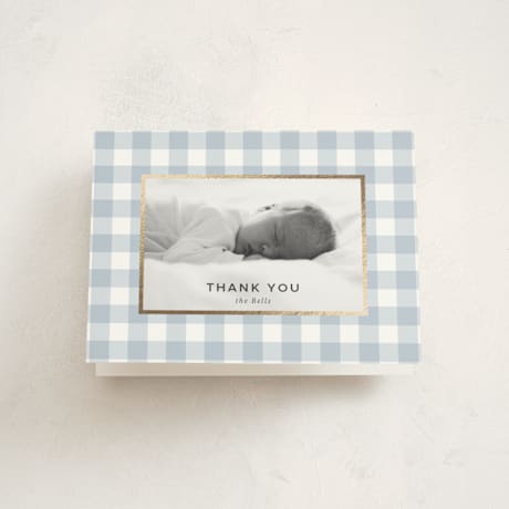 Foil-Pressed Birth Announcement Thank You Cards