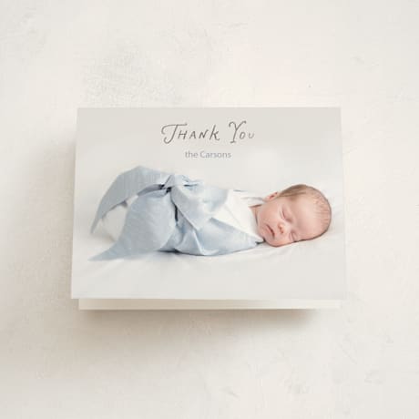 Foil-Pressed Birth Announcement Thank You Cards