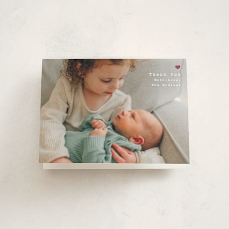 Foil-Pressed Birth Announcement Thank You Cards