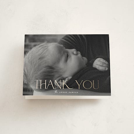 Foil-Pressed Birth Announcement Thank You Cards