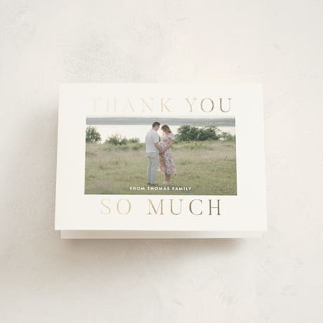 Foil-Pressed Birth Announcement Thank You Cards