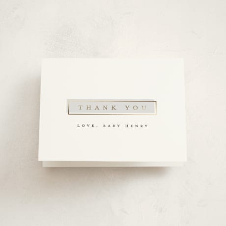 Foil-Pressed Birth Announcement Thank You Cards