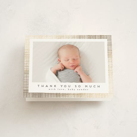 Foil-Pressed Birth Announcement Thank You Cards