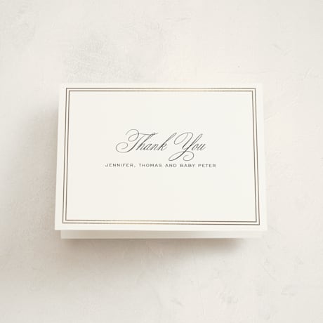 Foil-Pressed Birth Announcement Thank You Cards