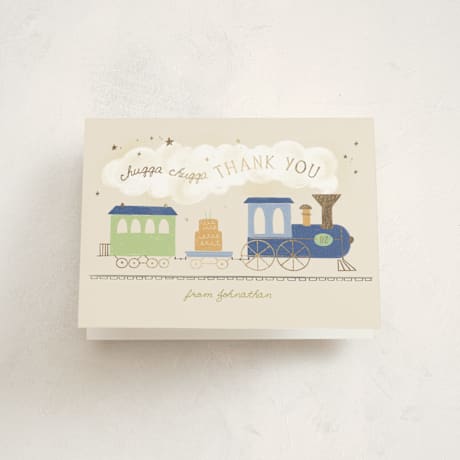 Foil-Pressed Children's Birthday Party Thank You Cards