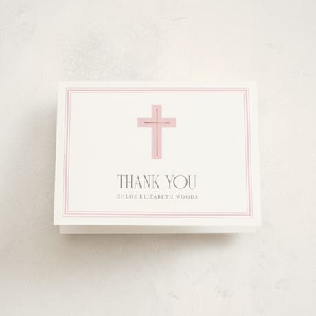 Foil Pressed Baptism and Christening Thank You Cards