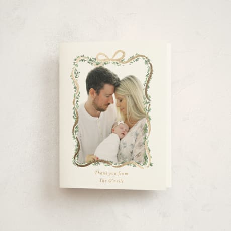Foil-Pressed Birth Announcement Thank You Cards