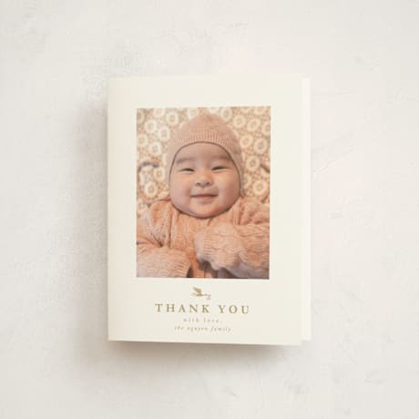 Foil-Pressed Birth Announcement Thank You Cards