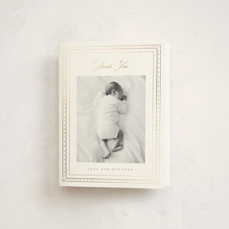 Foil-Pressed Birth Announcement Thank You Cards