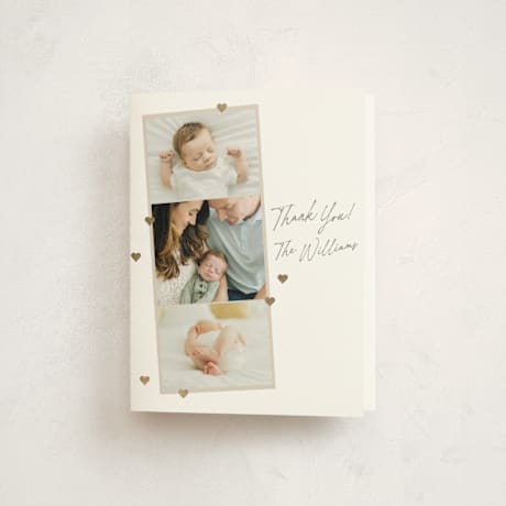 Foil-Pressed Birth Announcement Thank You Cards