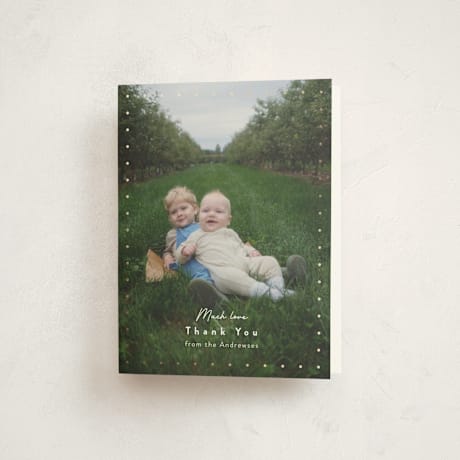Foil-Pressed Birth Announcement Thank You Cards