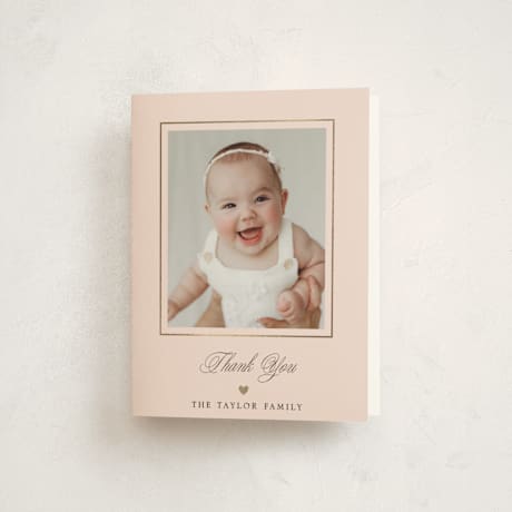 Foil-Pressed Birth Announcement Thank You Cards