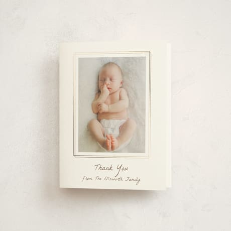Foil-Pressed Birth Announcement Thank You Cards