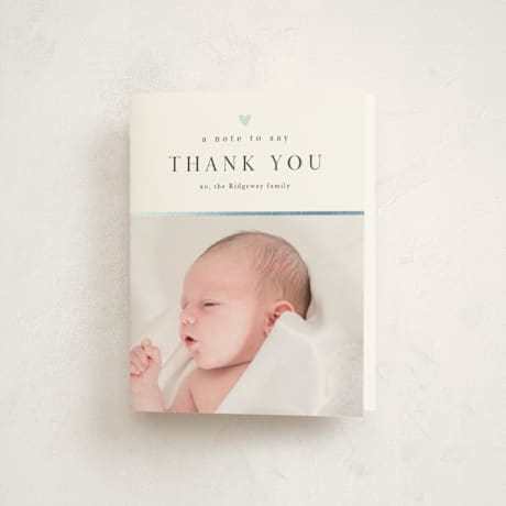 Foil-Pressed Birth Announcement Thank You Cards