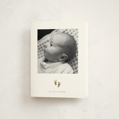 Foil-Pressed Birth Announcement Thank You Cards