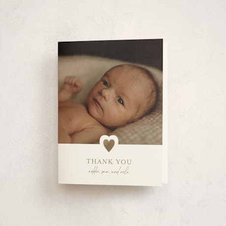 Foil-Pressed Birth Announcement Thank You Cards