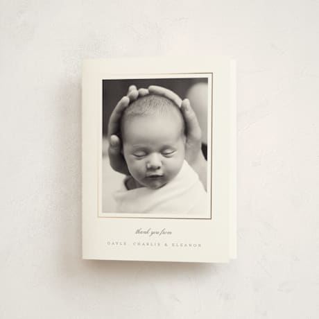 Foil-Pressed Birth Announcement Thank You Cards