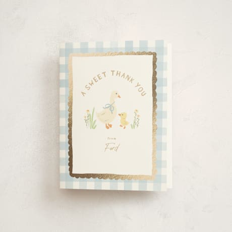 Foil-Pressed Children's Birthday Party Thank You Cards