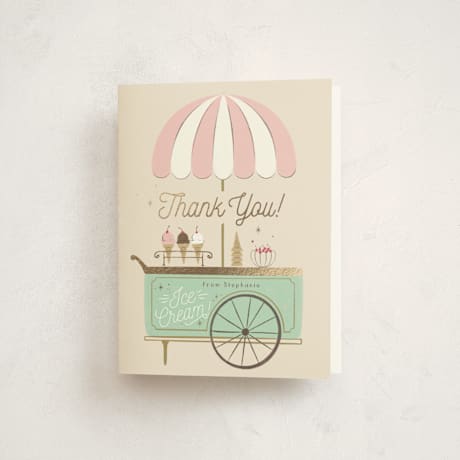 Foil-Pressed Children's Birthday Party Thank You Cards