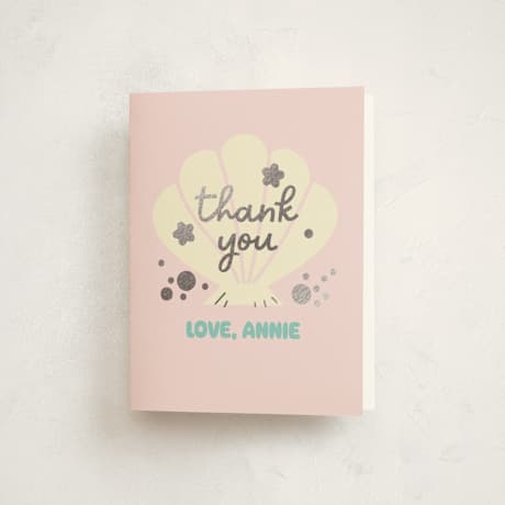 Foil-Pressed Children's Birthday Party Thank You Cards