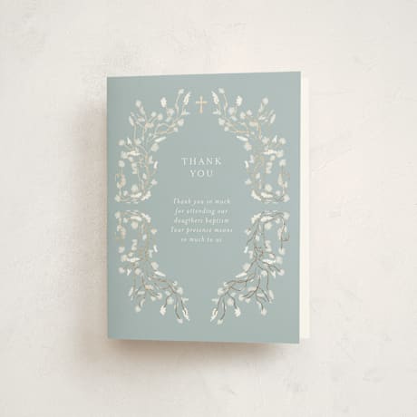 Foil Pressed Baptism and Christening Thank You Cards