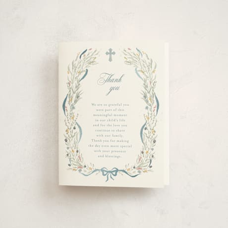 Foil Pressed Baptism and Christening Thank You Cards