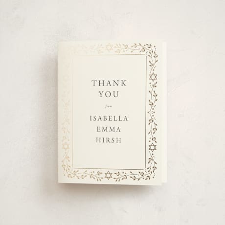 Foil-Pressed Mitzvah Thank You Cards