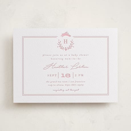 Letterpress Baby Shower Invitations
