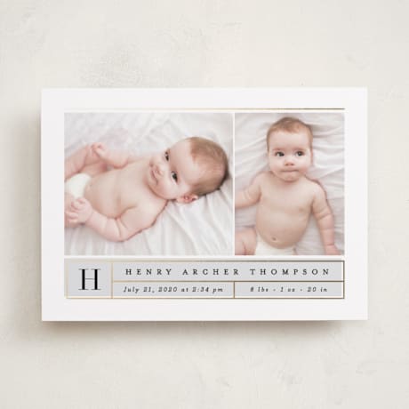 Foil-Pressed Birth Announcements