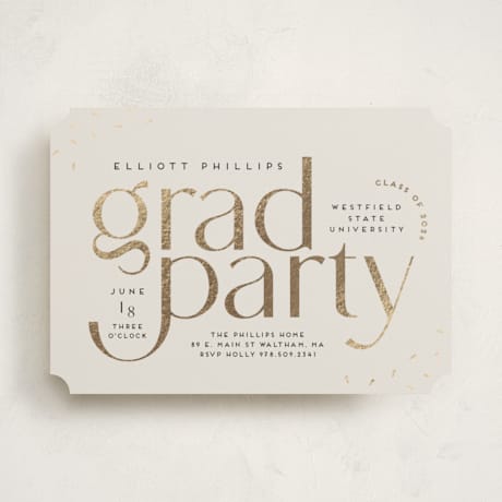 Foil-Pressed Graduation Party Invitations