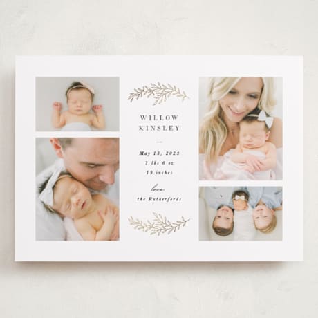 Foil-Pressed Grand Birth Announcements
