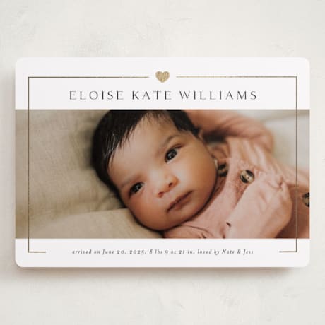 Foil-Pressed Grand Birth Announcements