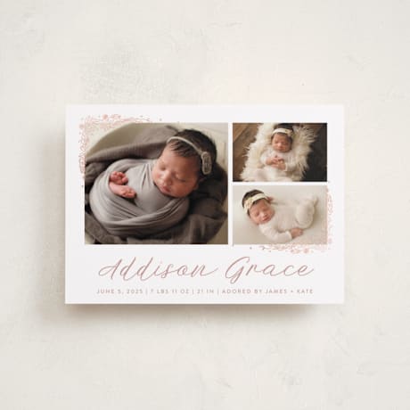 Foil-Pressed Birth Announcement Petite Cards