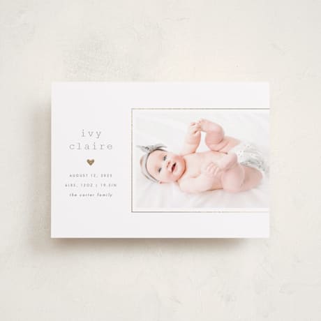 Foil-Pressed Birth Announcement Petite Cards