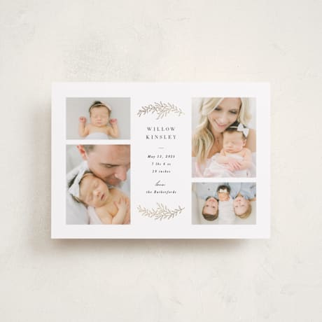 Foil-Pressed Birth Announcement Petite Cards