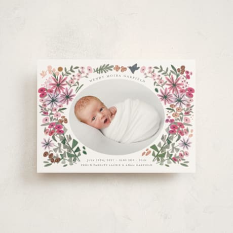 Foil-Pressed Birth Announcement Postcards