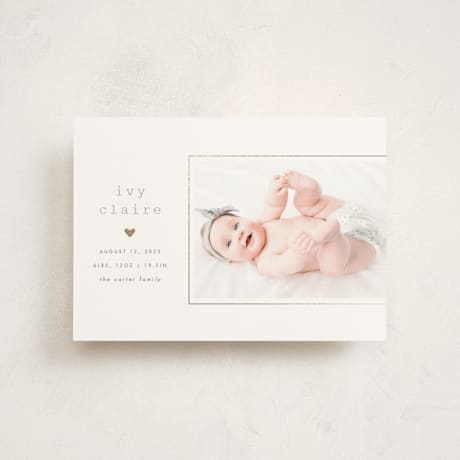 Foil-Pressed Birth Announcement Postcards