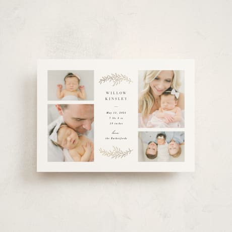 Foil-Pressed Birth Announcement Postcards