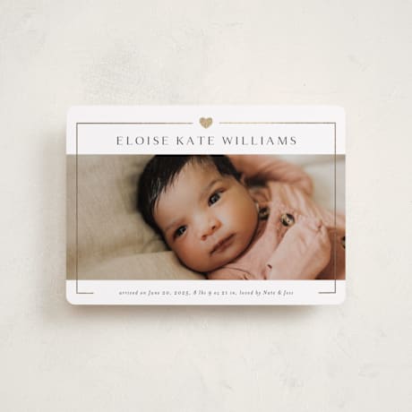 Foil-Pressed Birth Announcement Petite Cards