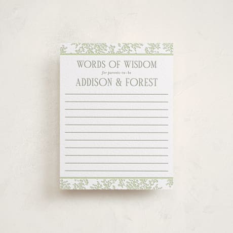 Letterpress Baby Shower Insert Cards