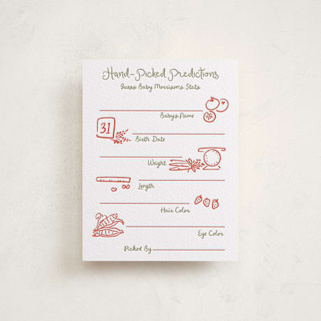 Letterpress Baby Shower Insert Cards