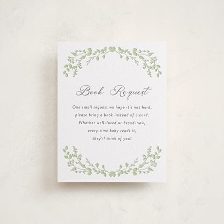 Letterpress Baby Shower Insert Cards