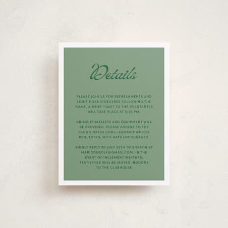 Debutante Party Enclosure Cards