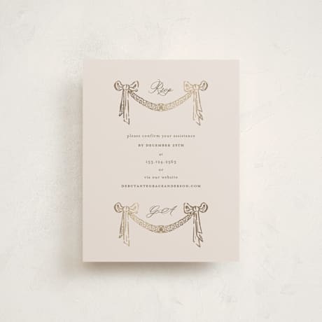 Foil-Pressed Debutante Party Enclosure Cards